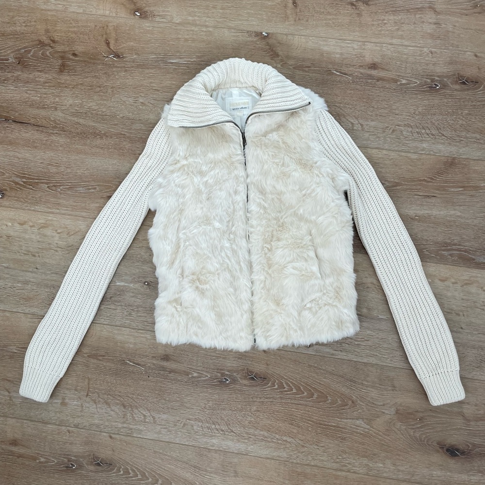 White Vegan Y2K Sherpa Jacket